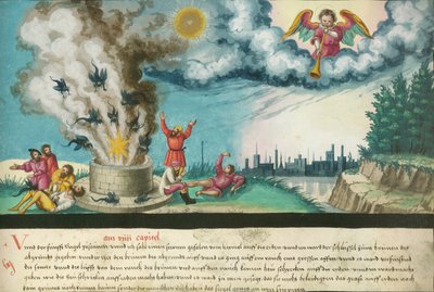 Der fünfte Engel bläst seine Posaune (Neues Testament, Offenbarung 9, 1–4) von Unknown